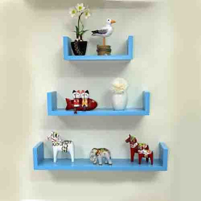 

Usha Furniture Wooden Wall Shelf(Number of Shelves - 3, Blue)