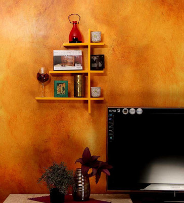 

New Look Mw20 Yellow Wooden Wall Shelf(Number of Shelves - 3, Yellow)