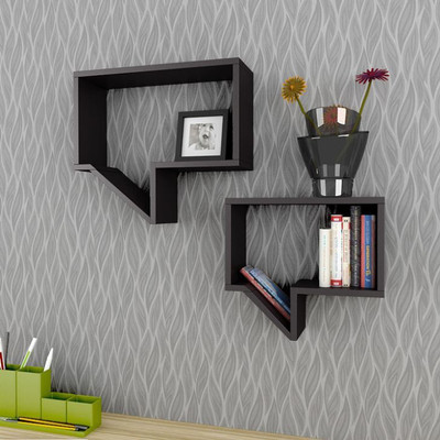

The New Look Wooden Wall Shelf(Number of Shelves - 2, Black)