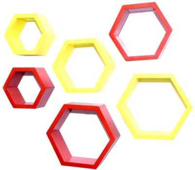

VAS Collection Home MDF Wall Shelf(Number of Shelves - 6, Yellow, Red)