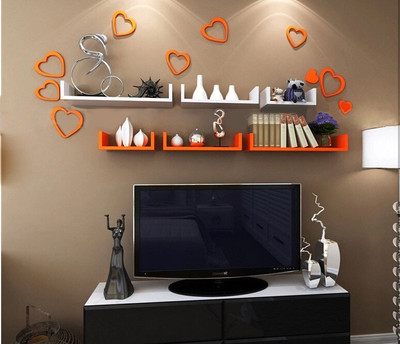 

Ganeshaas GHWSDU004OW Orange White MDF Wall Shelf(Number of Shelves - 6, Orange, White)