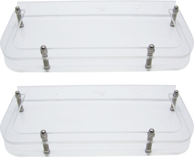 

Transtal 2 pc. 'D' 12" Acrylic Wall Shelf(Number of Shelves - 2, Clear)