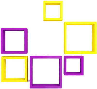 

VAS Collection Home MDF Wall Shelf(Number of Shelves - 6, Yellow, Purple)