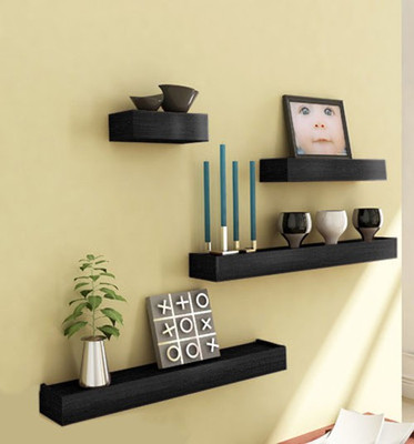 

Decorhand MDF Wall Shelf(Number of Shelves - 4, Black)