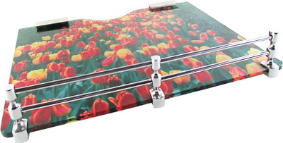 

RoyaL Indian Craft Craft 9 By 11 Inch Pretty Flowers printed Multipurpose Set Top Box/Speaker Glass Wall Shelf(Number of Shelves - 1, Multicolor)