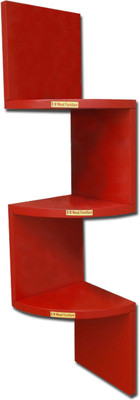 

BM Wood Furniture 3 TIYER CORNER Wooden Wall Shelf(Number of Shelves - 3, Red)