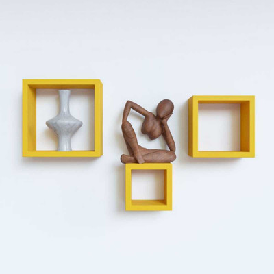 

Woodkartindia Beautiful Wooden Wall Shelf(Number of Shelves - 3, Yellow)