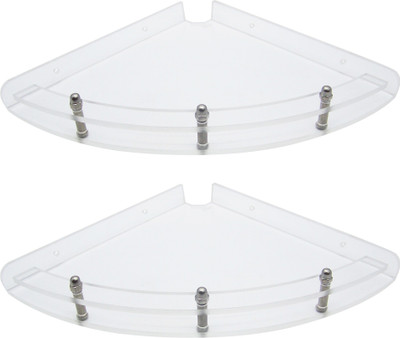 

Transtal 2 pc. 'Curved' Corner 10" Acrylic Wall Shelf(Number of Shelves - 1, Clear)