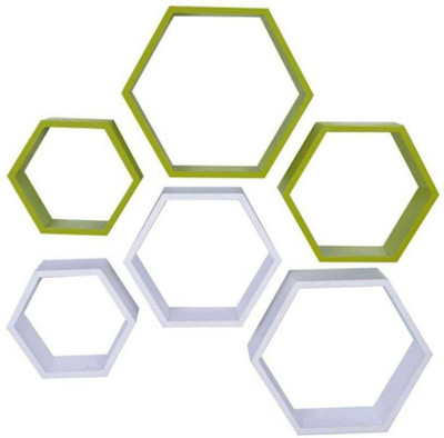 

VAS Collection Home MDF Wall Shelf(Number of Shelves - 6, White, Green)
