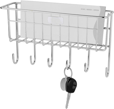 

Kitchen Design Key & Letter Holder Stainless Steel Wall Shelf(Number of Shelves - 2, Silver)