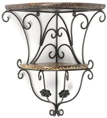 

Desi Karigar Wooden, Iron Wall Shelf(Number of Shelves - 2)