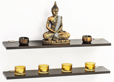 Artesia Wooden Wall Shelf(Number of Shelves - 2, Brown)