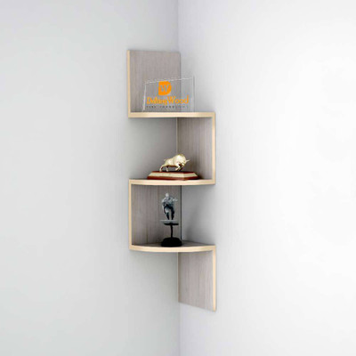 

DriftingWood Corner Zigzag Mounted Floating Rack Shelves/Shelf High Quality Wooden Home Decor Wall Shelf Wooden Wall Shelf(Number of Shelves - 3, Yellow)