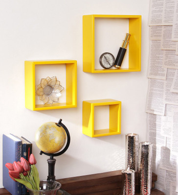 

Onlineshoppee MDF Wall Shelf(Number of Shelves - 3, Yellow)