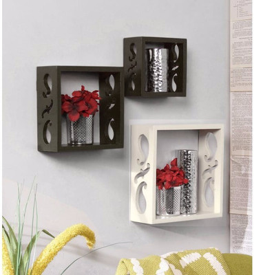 

Onlineshoppee Handicraft Design MDF Wall Shelf(Number of Shelves - 3, Black, White)