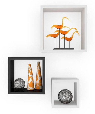 

Wooden Art & Toys MDF Wall Shelf(Number of Shelves - 3, Black, White)