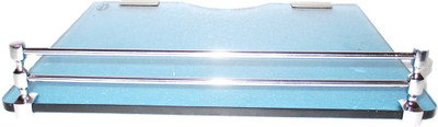 

RoyaL Indian Craft Brass Bracket Multipurpose Set Top Box/Speaker Glass Wall Shelf(Number of Shelves - 1, Blue)