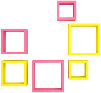 

VAS Collection Home MDF Wall Shelf(Number of Shelves - 6, Yellow, Pink)