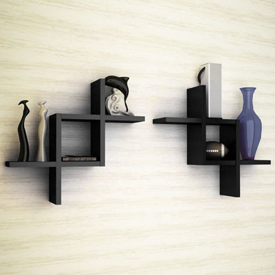 Artesia Wooden Wall Shelf(Number of Shelves - 2, Black) Artesia Wooden Wall Shelf(Number of Shelves - 2, Black)