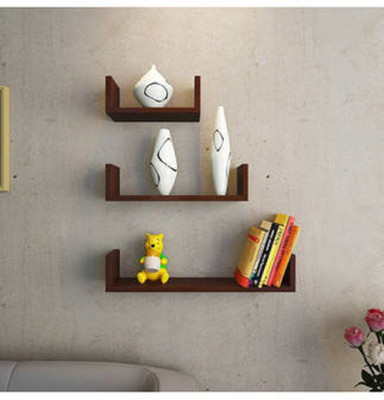 

Wallz Art U Shaped MDF Wall Shelf(Number of Shelves - 3, Brown)