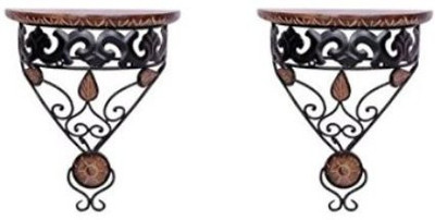 

Desi Karigar Wooden, Iron Wall Shelf(Number of Shelves - 2)