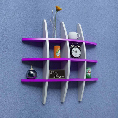 

Onlineshoppee Big Tier MDF Wall Shelf(Number of Shelves - 3, Purple, White)