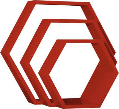 

Custom Decor Hexagon Wooden Wall Shelf(Number of Shelves - 3, Red)