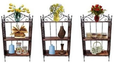 

Desi Karigar Wooden, Iron Wall Shelf(Number of Shelves - 3)