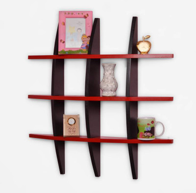 

Onlineshoppee Big Tier MDF Wall Shelf(Number of Shelves - 3, Red, Black)