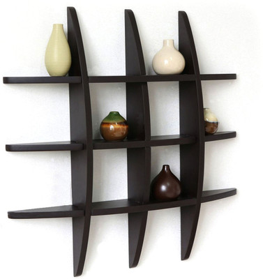 

LifeEstyle Wooden Wall Shelf(Number of Shelves - 12, Black)
