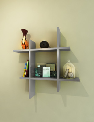 The New Look Wooden Wall Shelf(Number of Shelves - 2, Silver)