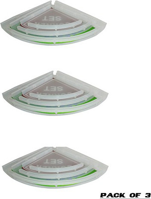 

Aquabath PP CORNER SET 3 PC. PACK OF 3 8X8,10X10,12X12 With Unbrekable Plastic Material Plastic Wall Shelf(Number of Shelves - 3, Clear)
