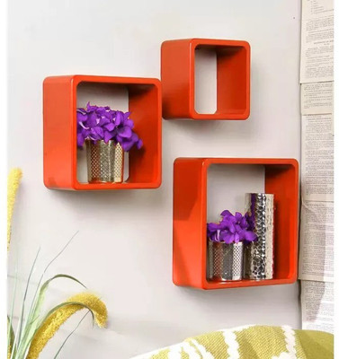 

Onlineshoppee Handicraft Design MDF Wall Shelf(Number of Shelves - 3, Orange)