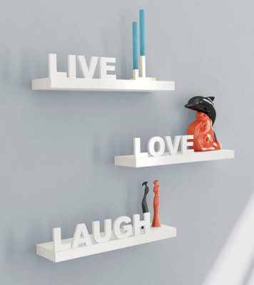 

Wooden Art & Toys Na Wooden Wall Shelf(Number of Shelves - 3, White)