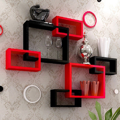 

Decor India Craft MDF Wall Shelf(Number of Shelves - 6, Red, Black)