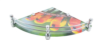 

RoyaL Indian Craft RIC533 Parrot Printed 12 Inch Glass Wall Shelf(Number of Shelves - 1, Multicolor)