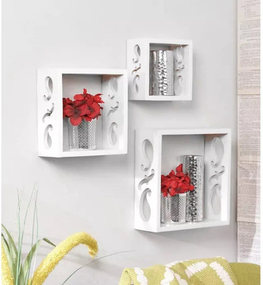 

Onlineshoppee Handicraft Design MDF Wall Shelf(Number of Shelves - 3, White)