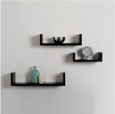 

Decorhand Wooden Wall Shelf(Number of Shelves - 3, Black)