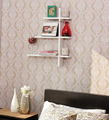 The New Look Ladder Style Wooden Wall Shelf(Number of Shelves - 3, White) The New Look Ladder Style Wooden Wall Shelf(Number of Shelves - 3, White)