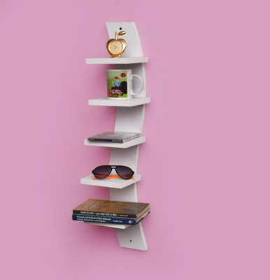 

Usha Furniture Wooden Wall Shelf(Number of Shelves - 5, White)