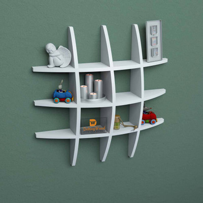 

DriftingWood Globe Shape Mounted Rack Shelves/Shelf High Quality Wooden Home Decor Wall Shelf Wooden Wall Shelf(Number of Shelves - 6, White)