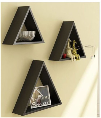 

Woodkartindia Triangle Wooden Wall Shelf(Number of Shelves - 3, Black)