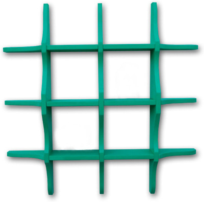 BM Wood Furniture GLOB SHEP GREEN Wooden Wall Shelf(Number of Shelves - 12, Green)