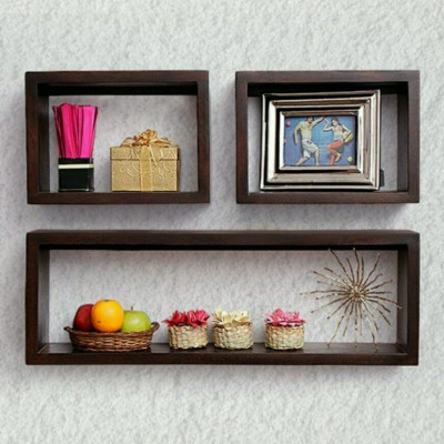 

OnlinePurchas Wooden Wall Shelf(Number of Shelves - 3, Brown)