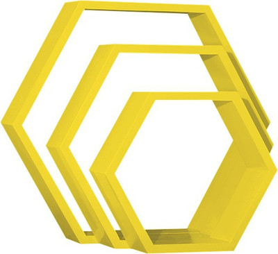 

Custom Decor Hexagon Wooden Wall Shelf(Number of Shelves - 3, Yellow)