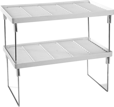 DISHA Folding Rack (set of 2) Plastic Wall Shelf(Number of Shelves - 2, White)