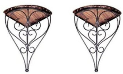 

Desi Karigar Wooden, Iron Wall Shelf(Number of Shelves - 2)