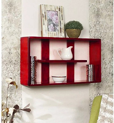 

Onlineshoppee Handicraft multiple compartments Designer MDF Wall Shelf(Number of Shelves - 3, Red)