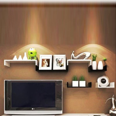 

Decorhand MDF Wall Shelf(Number of Shelves - 6, Black, White)
