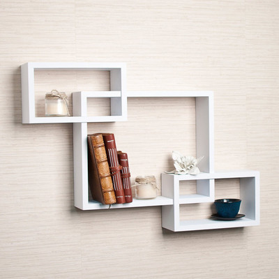 

DriftingWood Intersecting Mounted Set Of 3 Rack Shelves/Shelf High Quality Wooden Home Decor Home D�cor Wall Shelf Wooden Wall Shelf(Number of Shelves - 3, White)